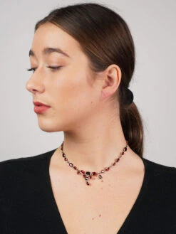 Edwardian Flat Cut Almandine Garnet, Pearl & Gold Necklace In Original Case 13 Edwardian Flat Cut Almandine Garnet, Pearl & Gold Necklace In Original Case -Antique Jewellery Company NSF05123 1