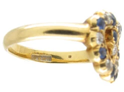 Edwardian 18ct Gold Intertwined Sapphire & Diamond Hearts Ring 8 Edwardian 18ct Gold Intertwined Sapphire & Diamond Hearts Ring -Antique Jewellery Company Sapphire and Diamond Double Heart Ring 1