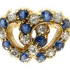 Edwardian 18ct Gold Intertwined Sapphire & Diamond Hearts Ring 2 Edwardian 18ct Gold Intertwined Sapphire & Diamond Hearts Ring -Antique Jewellery Company Sapphire and Diamond Double Heart Ring 2