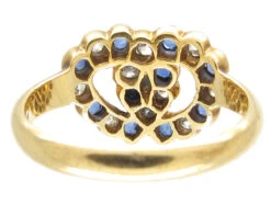 Edwardian 18ct Gold Intertwined Sapphire & Diamond Hearts Ring 11 Edwardian 18ct Gold Intertwined Sapphire & Diamond Hearts Ring -Antique Jewellery Company Sapphire and Diamond Double Heart Ring 5
