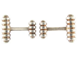 Tiffany & Co. Silver & Silver Gilt Cufflinks -Antique Jewellery Company Striped silver cufflinks by Tiffany 3