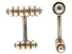 Tiffany & Co. Silver & Silver Gilt Cufflinks -Antique Jewellery Company Striped silver cufflinks by Tiffany 4