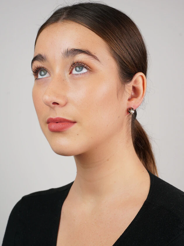 Edwardian Rose Diamond & Natural Pearl Round Earrings 4 Edwardian Rose Diamond & Natural Pearl Round Earrings - Image 2