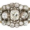 Georgian 15ct Gold OldMine Cut Triple Diamond Cluster Ring