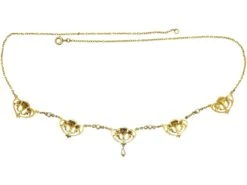 French Belle Epoque 18ct Gold Garland Necklace Set With Natural Pearls 7 French Belle Epoque 18ct Gold Garland Necklace Set With Natural Pearls -Antique Jewellery Company a3608943 dsc06502 scaled 1