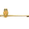 Edwardian 9ct Two Colour Gold Owl On A Bar