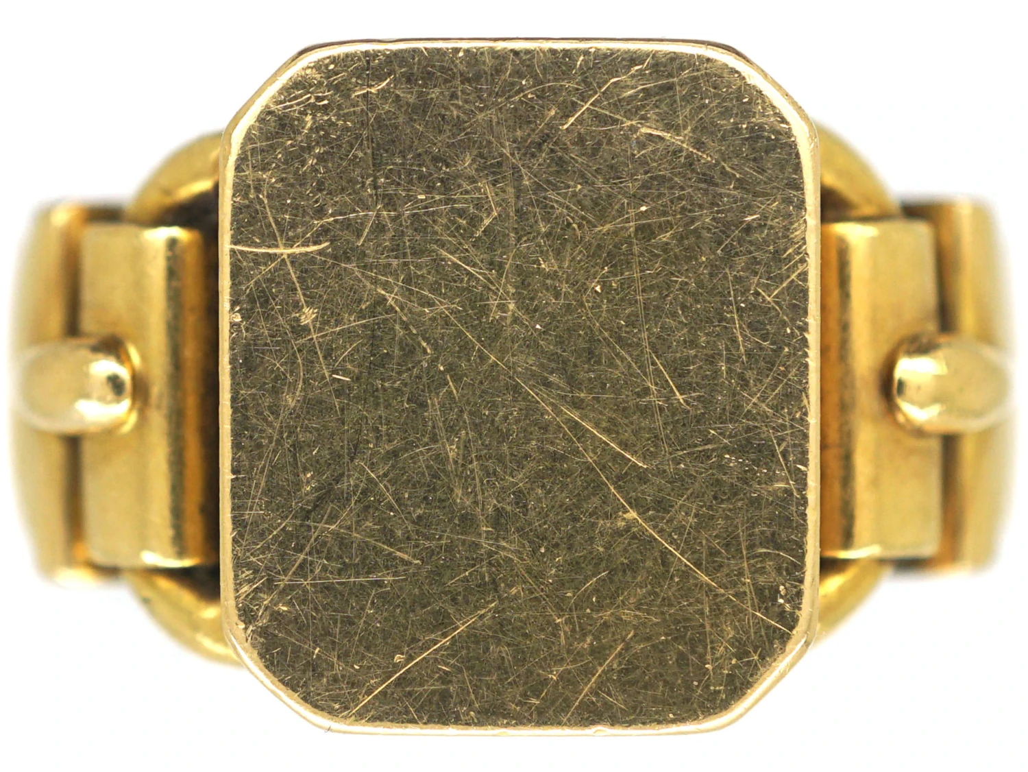 Victorian 18ct Signet Ring With Buckle Detail 3 Victorian 18ct Signet Ring With Buckle Detail