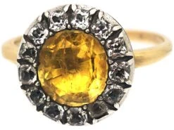 Georgian Gold, Foiled Citrine & White Topaz Cluster Ring -Antique Jewellery Company a55a5188 dsc03042 scaled 1