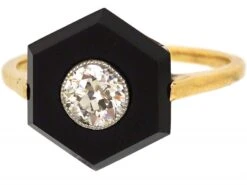 Art Deco 18ct Gold, Onyx & Diamond Hexagonal Ring 15 Art Deco 18ct Gold, Onyx & Diamond Hexagonal Ring -Antique Jewellery Company a56197f5 antique art deco diamond onyx 18ct gold ring5 scaled 1