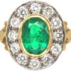18ct Gold, Emerald & Diamond Oval Cluster Ring 1 18ct Gold, Emerald & Diamond Oval Cluster Ring -Antique Jewellery Company a634b015 dsc02166 scaled 1