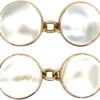 Art Nouveau 9ct Gold & Blister Pearl Cufflinks -Antique Jewellery Company a66d2571 dsc09903