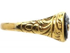 Early Victorian 18ct Gold Mourning Ring With Banded Sardonyx Of A Flower -Antique Jewellery Company a69f1ee4 dsc00235 scaled 1