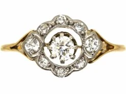 Edwardian 18ct And Platinum, Diamond Openwork Cluster Ring