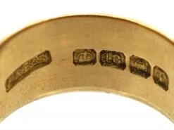 Edwardian 18ct Gold Wide Wedding Ring With Ivy Leaf & Heart Motifs 10 Edwardian 18ct Gold Wide Wedding Ring With Ivy Leaf & Heart Motifs -Antique Jewellery Company a70bcc1f dsc04579 scaled 1