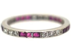 Art Deco Platinum Ruby & Diamond Narrow Eternity Ring 9 Art Deco Platinum Ruby & Diamond Narrow Eternity Ring -Antique Jewellery Company a7138e45 dsc04990 scaled 1