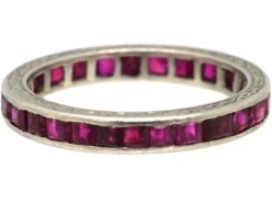 Art Deco Platinum & Ruby Eternity Ring With Engraved Sides 9 Art Deco Platinum & Ruby Eternity Ring With Engraved Sides -Antique Jewellery Company a720680b dsc07724 scaled 1