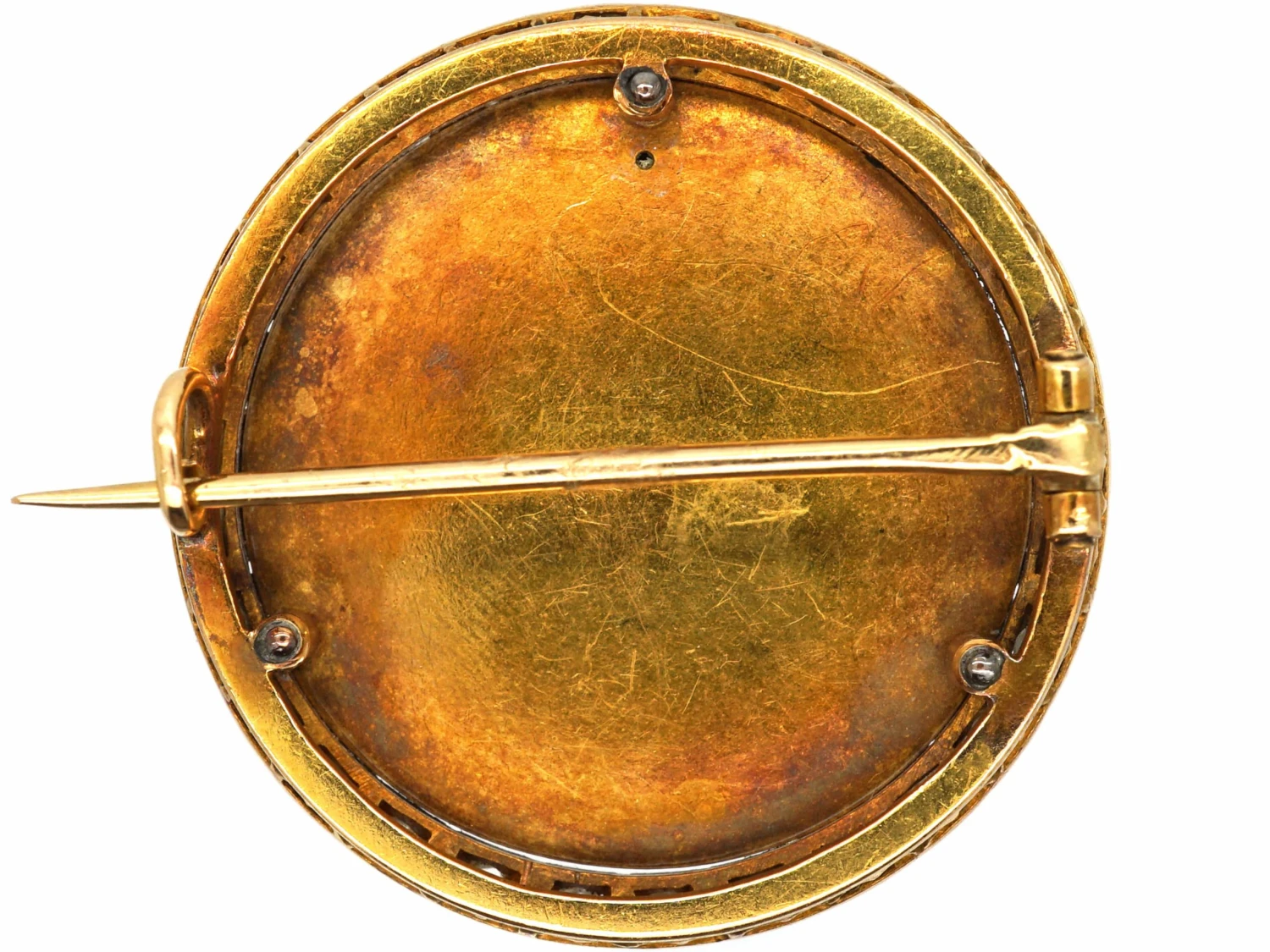 Art Nouveau 18ct Gold Brooch Of A Lady Set With Diamonds In Original Case 6 Art Nouveau 18ct Gold Brooch Of A Lady Set With Diamonds In Original Case - Image 4