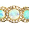Edwardian 18ct Gold, Three Stone Opal & Rose Diamond Triple Cluster Ring 1 Edwardian 18ct Gold, Three Stone Opal & Rose Diamond Triple Cluster Ring -Antique Jewellery Company a878546b dsc06842