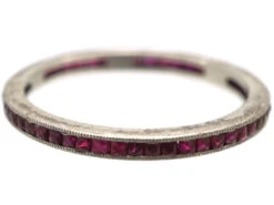 Art Deco Platinum Narrow French Cut Ruby Eternity Ring 11 Art Deco Platinum Narrow French Cut Ruby Eternity Ring -Antique Jewellery Company aa7e289f dsc08708