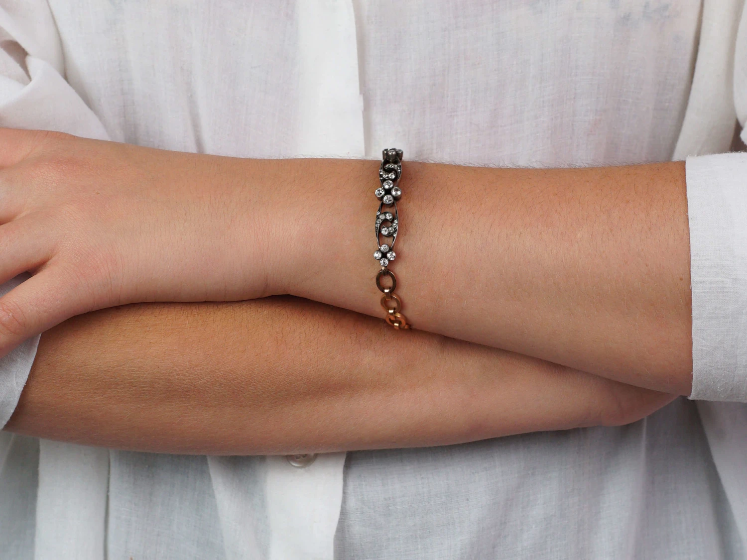 Edwardian 18ct Gold & Diamond Bracelet 8 Edwardian 18ct Gold & Diamond Bracelet - Image 6