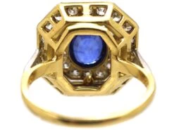 Art Deco 18ct Gold & Platinum, Sapphire & Diamond Octagonal Shaped Ring -Antique Jewellery Company ae18a479 dsc01817 scaled 1