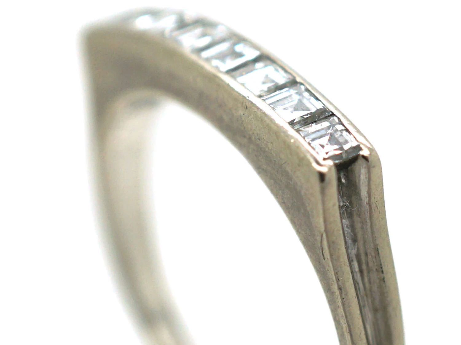 Art Deco 18ct White Gold, Diamond Half Hoop Eternity Ring 5 Art Deco 18ct White Gold, Diamond Half Hoop Eternity Ring - Image 3