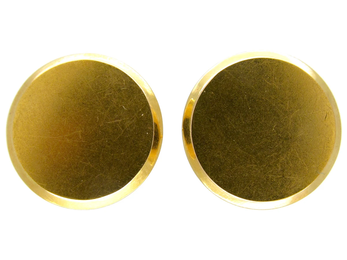 15ct Gold Disc Earrings 3 15ct Gold Disc Earrings