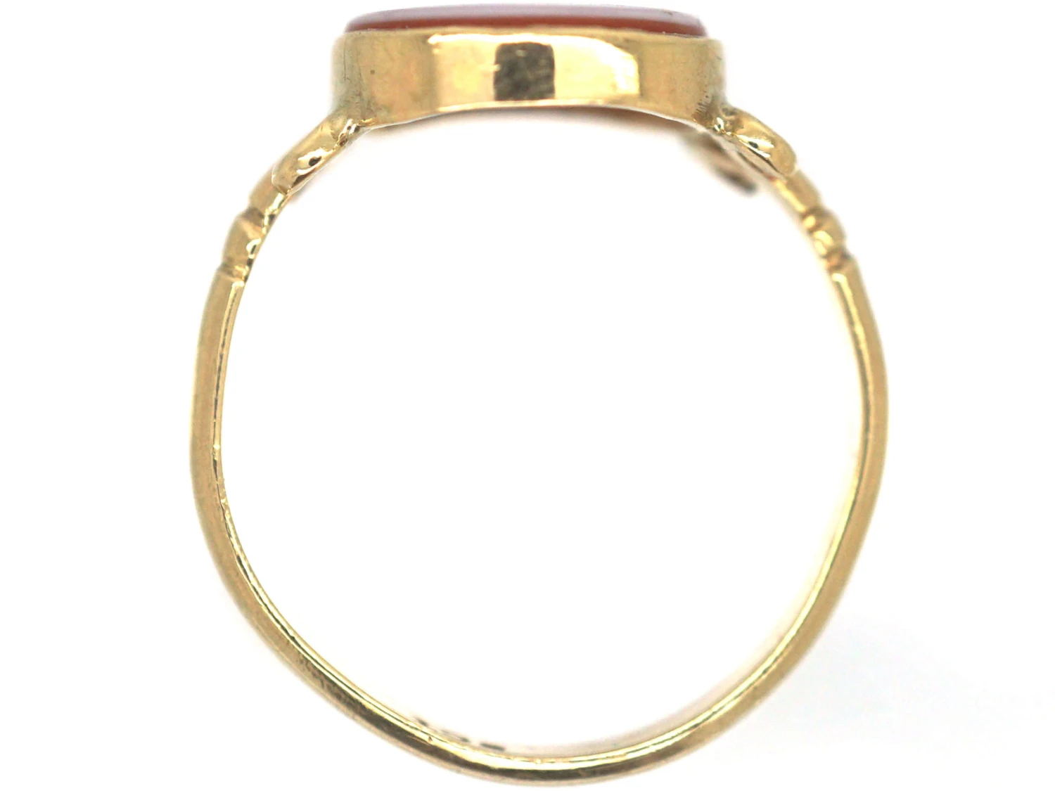 Victorian 9ct Gold Signet Ring Set With A Carnelian With Intaglio Of Two Cross Keys 4 Victorian 9ct Gold Signet Ring Set With A Carnelian With Intaglio Of Two Cross Keys - Image 2