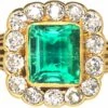 Victorian 15ct Gold, Emerald & Diamond Rectangular Cluster Ring -Antique Jewellery Company b16413bb dsc09404 scaled 1