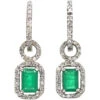 18ct White Gold, Emerald & Diamond Drop Earrings -Antique Jewellery Company b2e07527 dsc07785 scaled 1