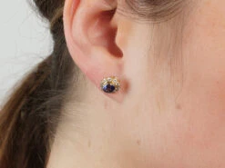 18ct Gold Tanzanite & Diamond Cluster Earrings 13 18ct Gold Tanzanite & Diamond Cluster Earrings -Antique Jewellery Company b433c340 24b