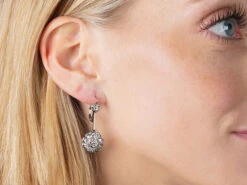 Art Deco 14ct White & Yellow Gold & Diamond Drop Cluster Earrings -Antique Jewellery Company b4405cbb nsf05833 scaled 1