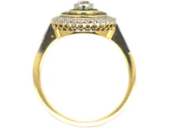 Art Deco 18ct Gold & Platinum, Diamond Emerald & Sapphire Target Ring 12 Art Deco 18ct Gold & Platinum, Diamond Emerald & Sapphire Target Ring -Antique Jewellery Company b7fab3a7 dsc05862 scaled 1