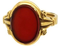 18ct Gold Signet Ring Set With A Carnelian -Antique Jewellery Company b89af16c dsc00318 scaled 1