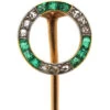 French 18ct Gold Art Deco Emerald & Diamond Circle Tie Pin -Antique Jewellery Company b96a629d dsc02456