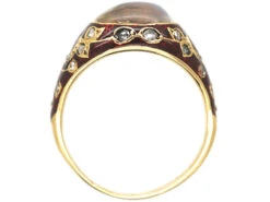 Edwardian 18ct Gold, Moonstone, Enamel & Rose Diamond Ring -Antique Jewellery Company bbef63c7 dsc04386 scaled 1