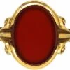 18ct Gold Signet Ring Set With A Carnelian -Antique Jewellery Company bccbc023 dsc00303 scaled 1