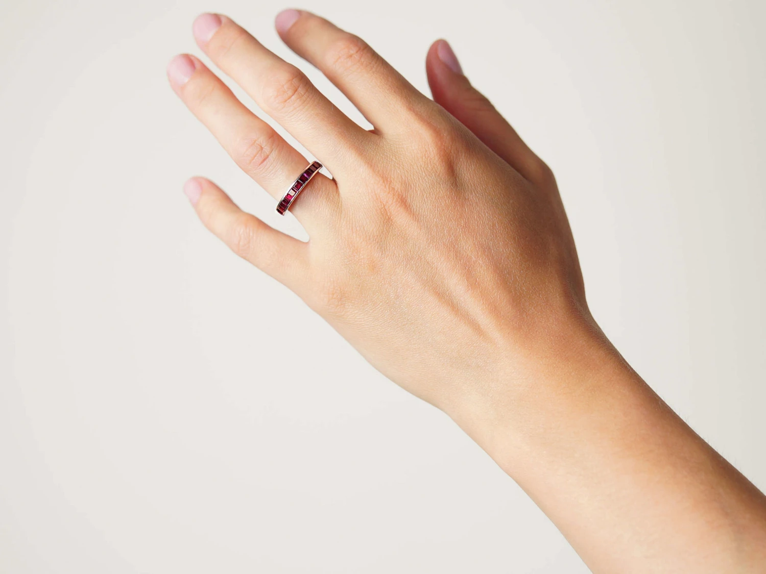 Art Deco French Platinum & Ruby Eternity Ring 4 Art Deco French Platinum & Ruby Eternity Ring - Image 2