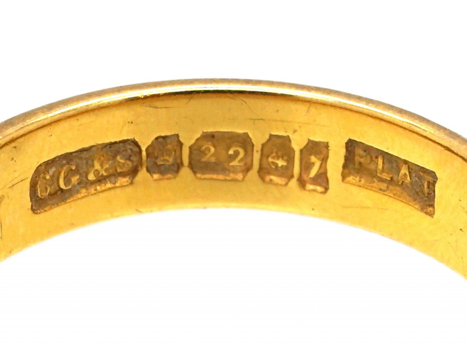 Mid 20th Century 22ct Gold & Platinum Wedding Ring By Charles Green & Sons 6 Mid 20th Century 22ct Gold & Platinum Wedding Ring By Charles Green & Sons - Image 4
