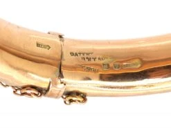 Edwardian 9ct Gold Bangle With Ivy Leaf Engraved Detail -Antique Jewellery Company c2371855 dsc05531 scaled 1