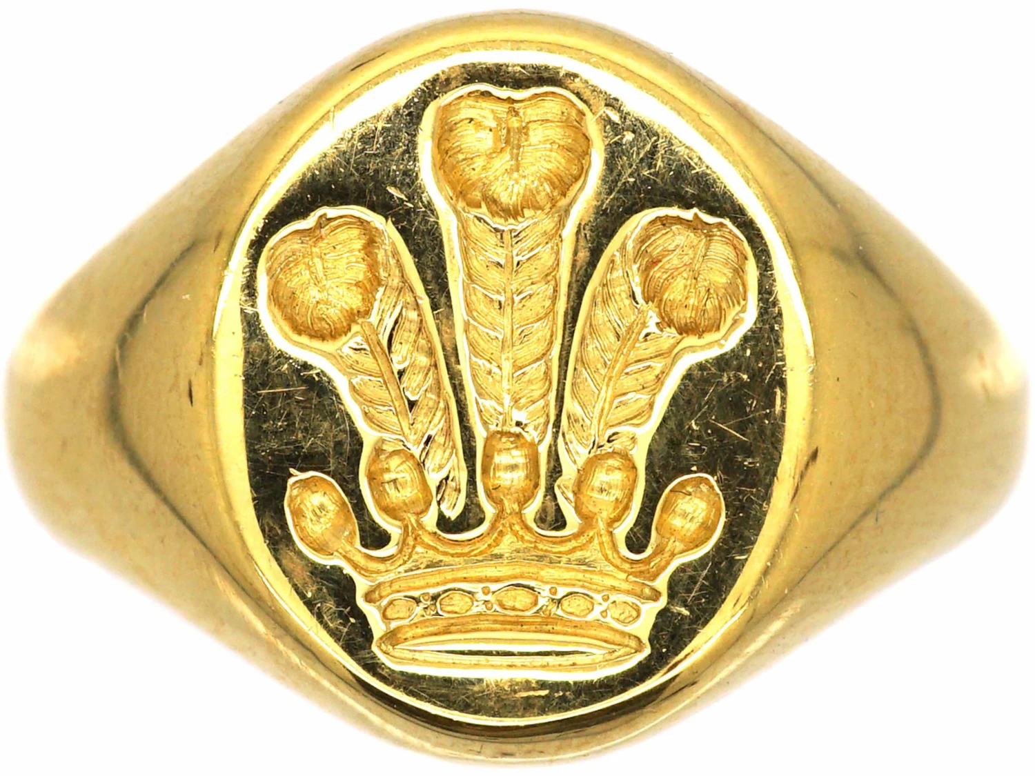 18ct Gold Signet Ring With Intaglio Of Prince Of Wales Feathers By Theo Fennell 3 18ct Gold Signet Ring With Intaglio Of Prince Of Wales Feathers By Theo Fennell