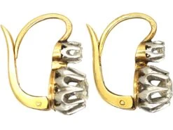French Early 20th Century 18ct Yellow & White Gold Dormeuse Earrings Set With Diamonds -Antique Jewellery Company c385b999 dsc09895 scaled 1