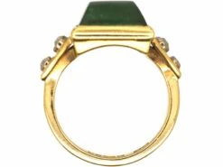 18ct Gold, Domed Nephrite & Diamond Ring 11 18ct Gold, Domed Nephrite & Diamond Ring -Antique Jewellery Company c3b6662b dsc08122 scaled 1