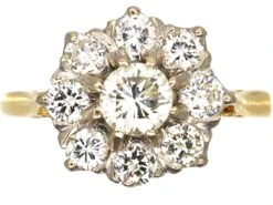 18ct Gold And Diamond Daisy Cluster Ring