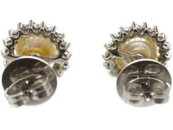 14ct White Gold, Pearl & Diamond Cluster Earrings -Antique Jewellery Company c518edf2 dsc05350