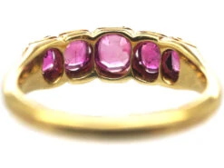 Victorian 18ct Gold & Pink Sapphire Five Stone Ring 13 Victorian 18ct Gold & Pink Sapphire Five Stone Ring -Antique Jewellery Company c5360bba dsc08482 scaled 1