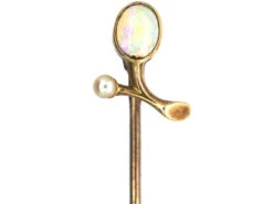 Edwardian 15ct Gold, Opal & Natural Split Pearl Sprig Tie Pin -Antique Jewellery Company c68204b0 dsc09559 scaled 1