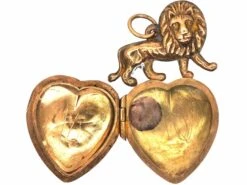 Edwardian 9ct Gold Heart Shaped Locket With Lion Above 7 Edwardian 9ct Gold Heart Shaped Locket With Lion Above -Antique Jewellery Company c8fe418d dsc00863 scaled 1