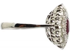 Retro 18ct White Gold, Ruby And Diamond Double Row Cluster Ring -Antique Jewellery Company ca3a2aae dsc05897 scaled 1