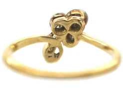 Edwardian 18ct Gold & Platinum Three Leaf Clover Ring Set With Diamonds -Antique Jewellery Company cab2400a dsc03046 scaled 1